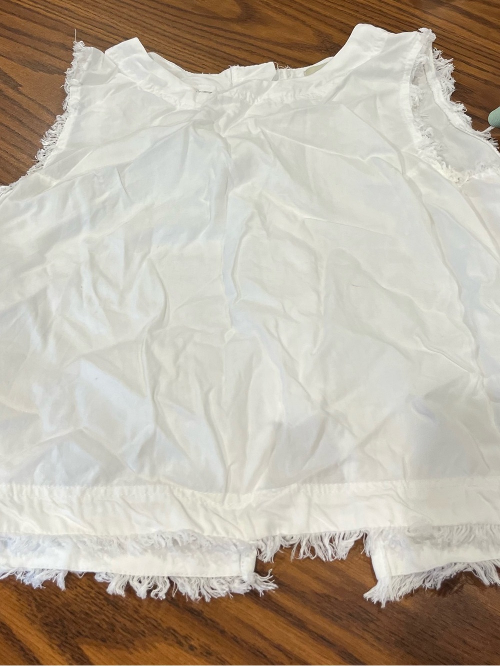 White Fringed Women's Sleep Chemise Top